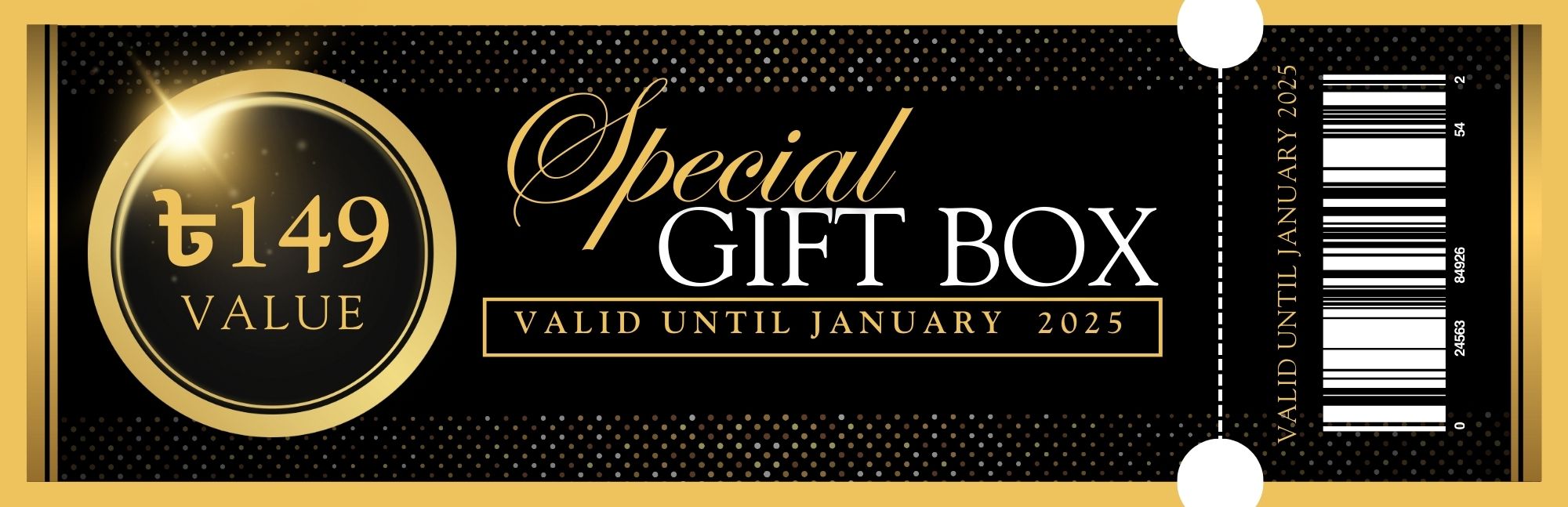 Black and Yellow Luxury Gift Voucher Ticket (1)